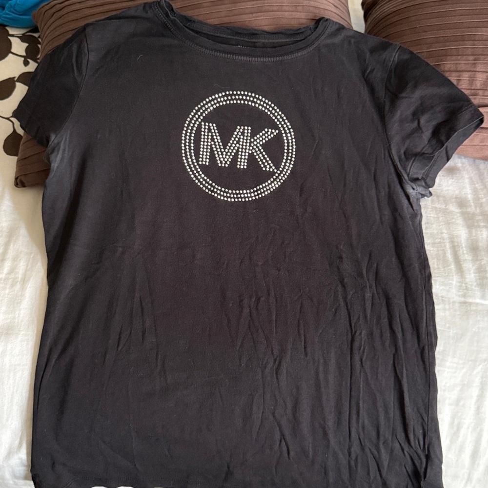 Michael Kors Black Tee with Silver Logo